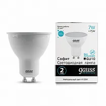 Лампа Gauss Elementary MR16 7W 550lm 4100К GU10 LED 1/10/100