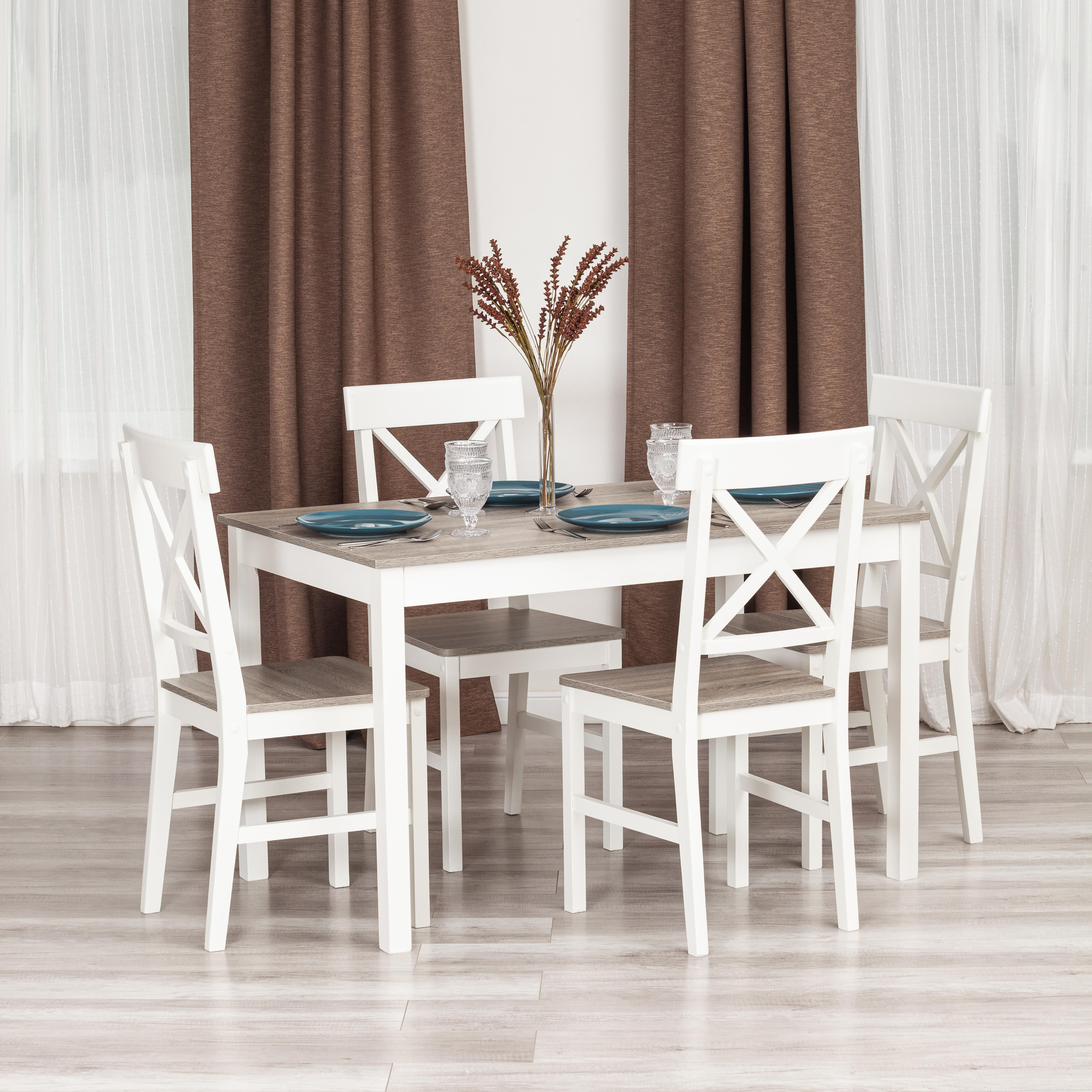 Стол и стулья (комплект) Хадсон Hudson Dining Set (mod.0104) White (Белый) / Grey (серый)