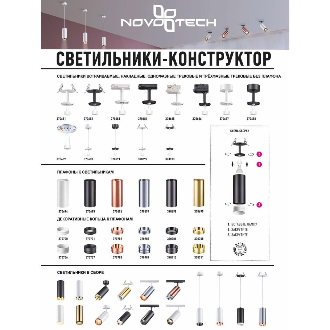 Светильник накладной без плафона NOVOTECH UNITE 370690