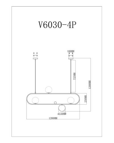 Подвесной светильник Moderli Krona V6030-4P