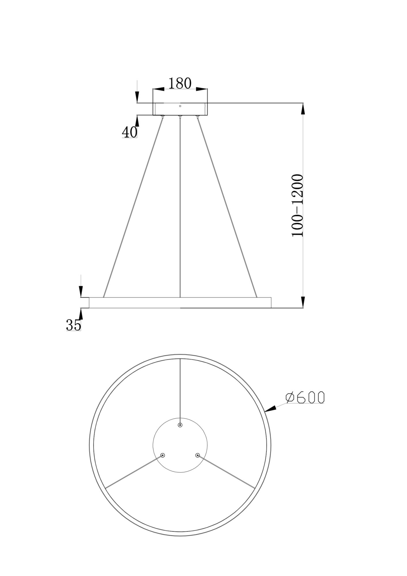 Подвесная люстра Maytoni Technical Rim MOD058PL-L32B4K