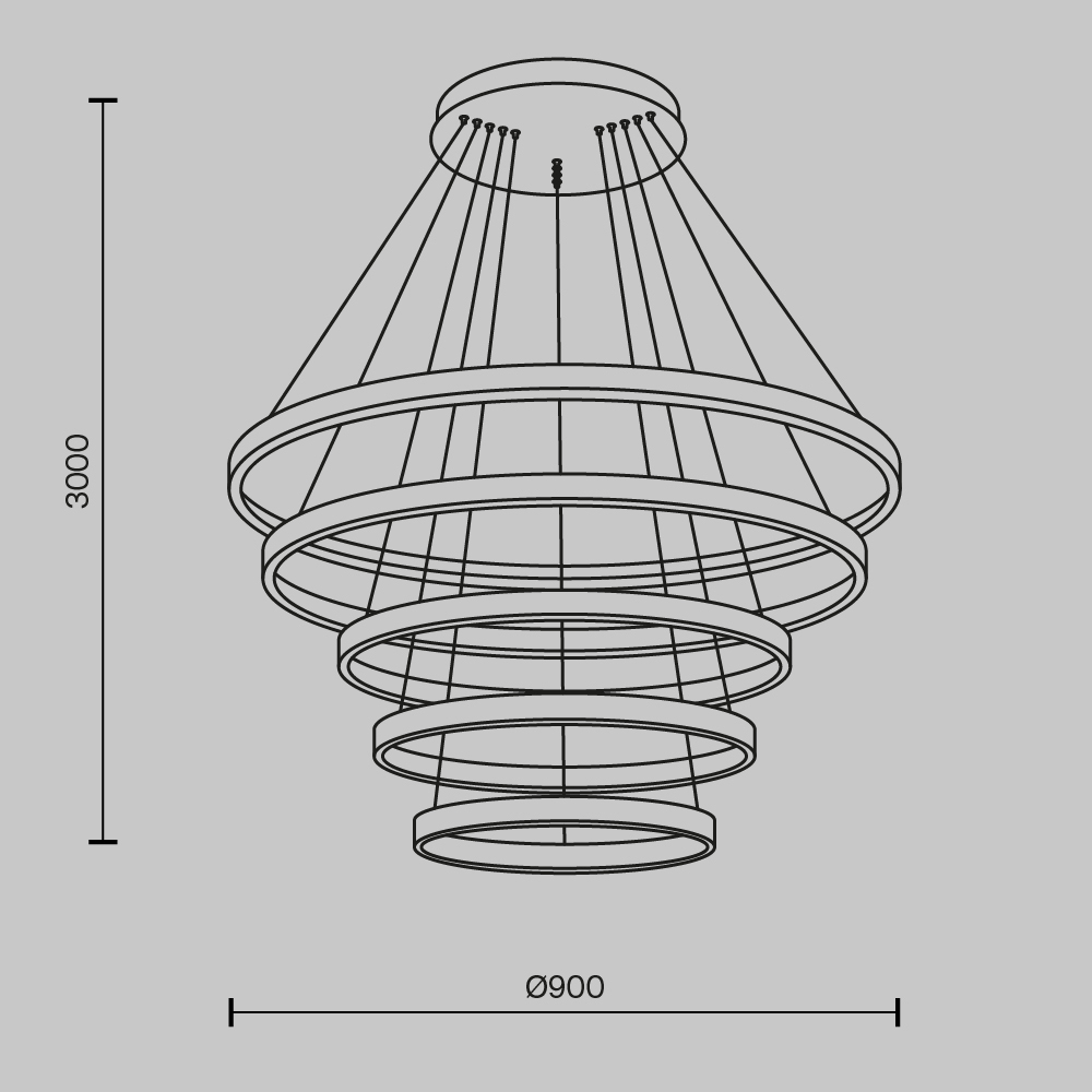 Подвесная люстра Maytoni Rim MOD058PL-L200BSK