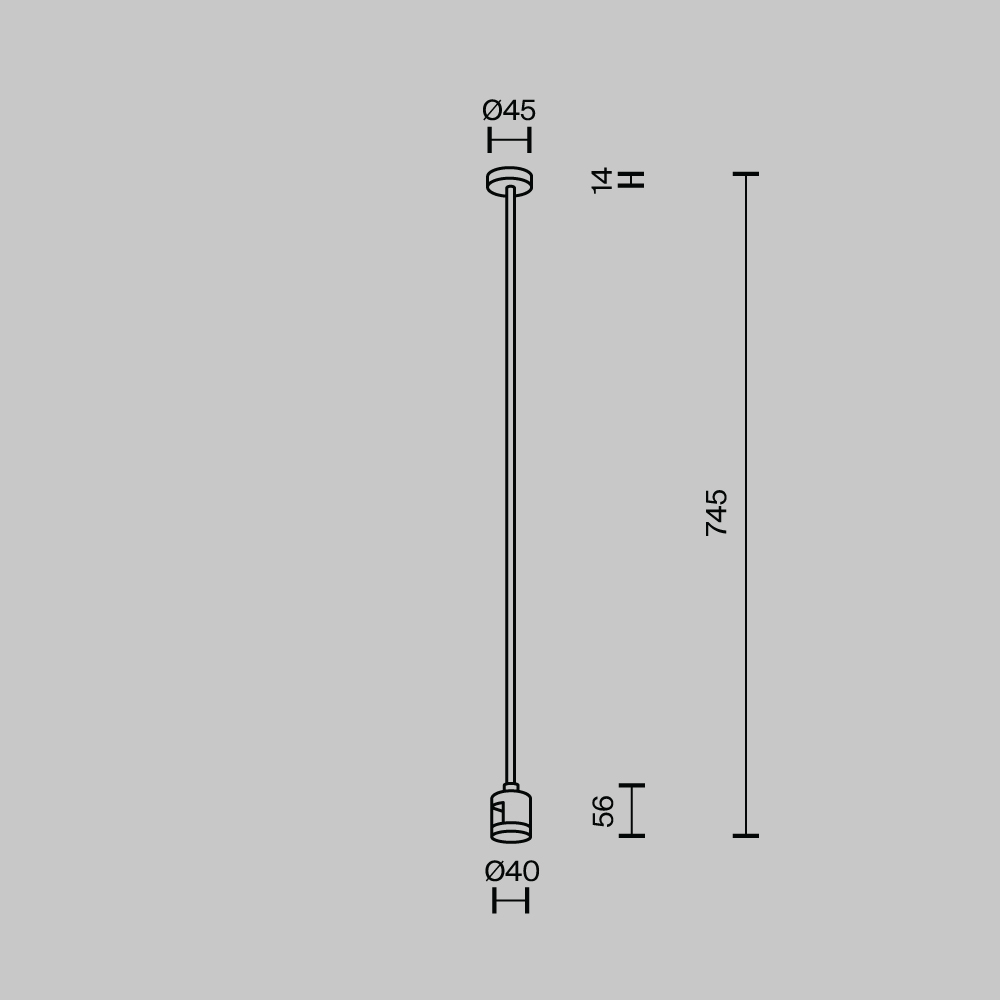 Крепление потолочное Long Maytoni Flarity TRA159C-IPC1-B