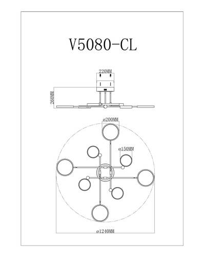 Люстра на штанге Moderli Arista V5080-CL