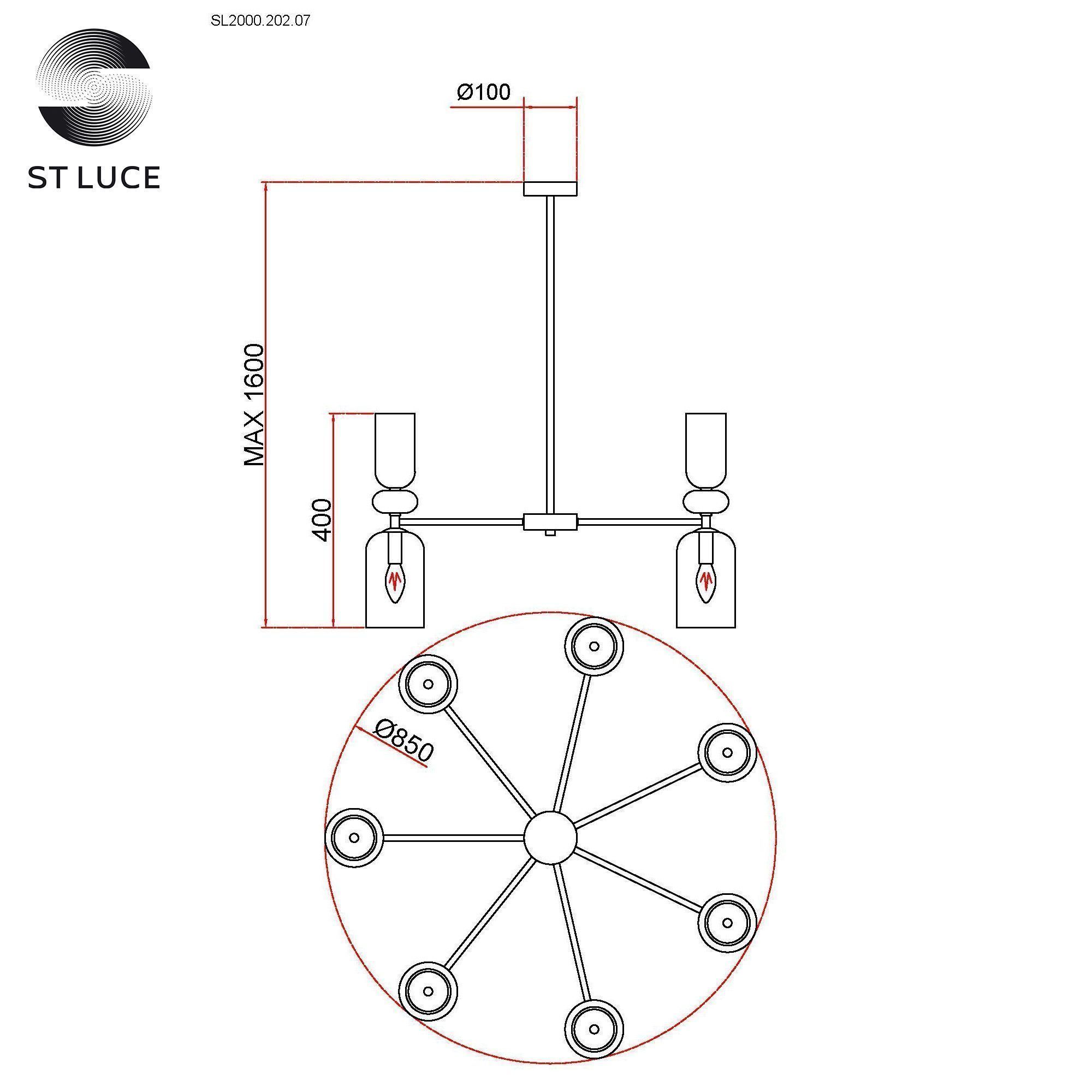 Люстра на штанге ST LUCE GEA SL2000.202.07