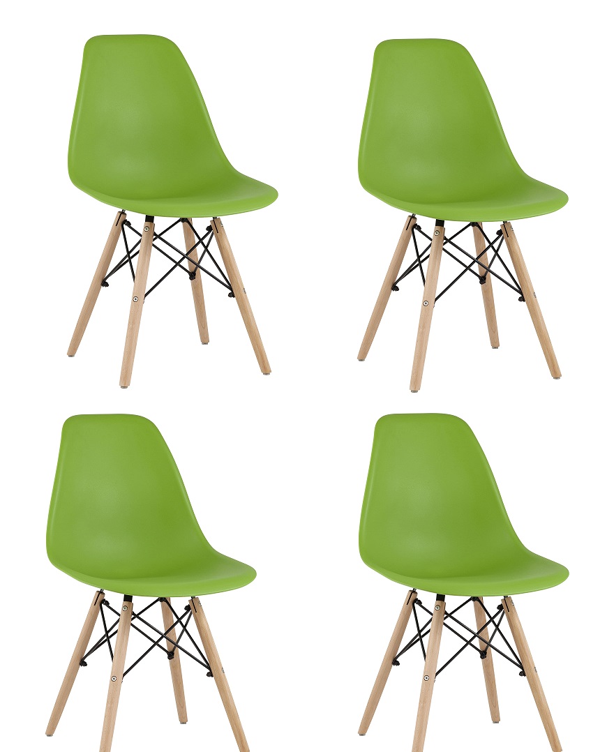 Комплект стульев Eames Style DSW зеленый x4 шт