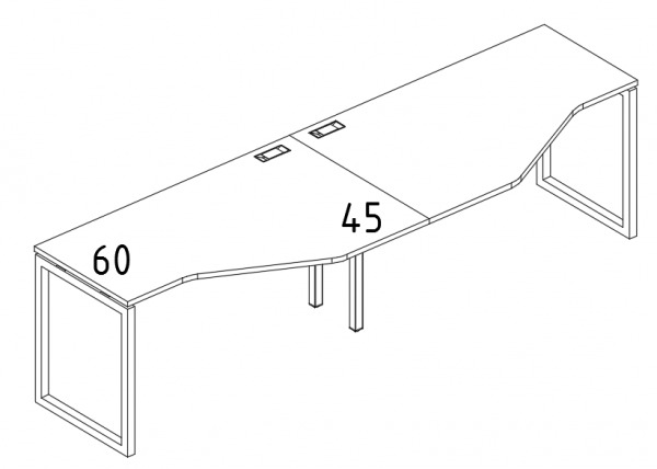 Рабочая станция 320x90x75 Техно на металлокаркасе Юнитекс QUATTRO А4 4 055-2