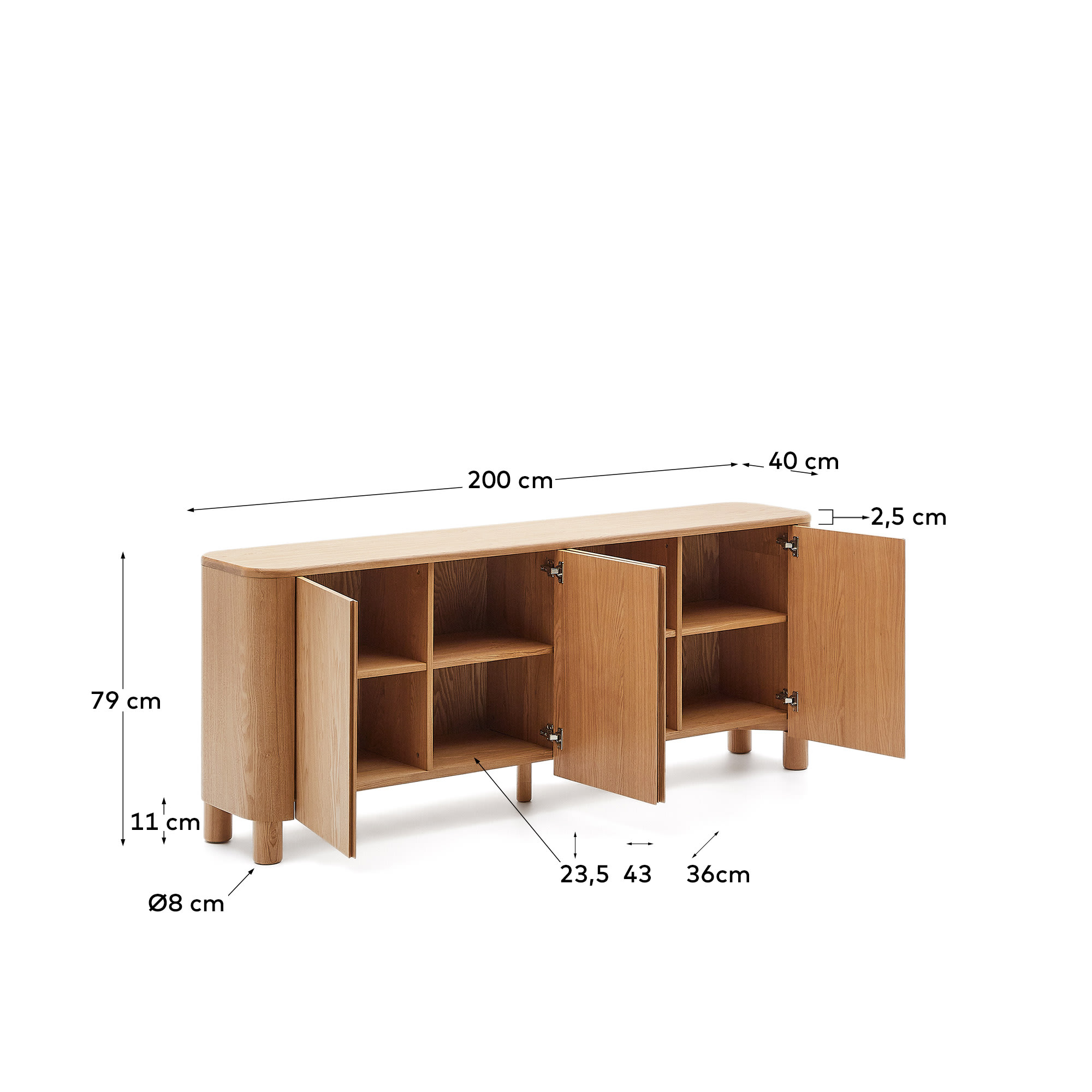 Сервант La forma Salaya из фанеры ясеня 200 х 79 191548