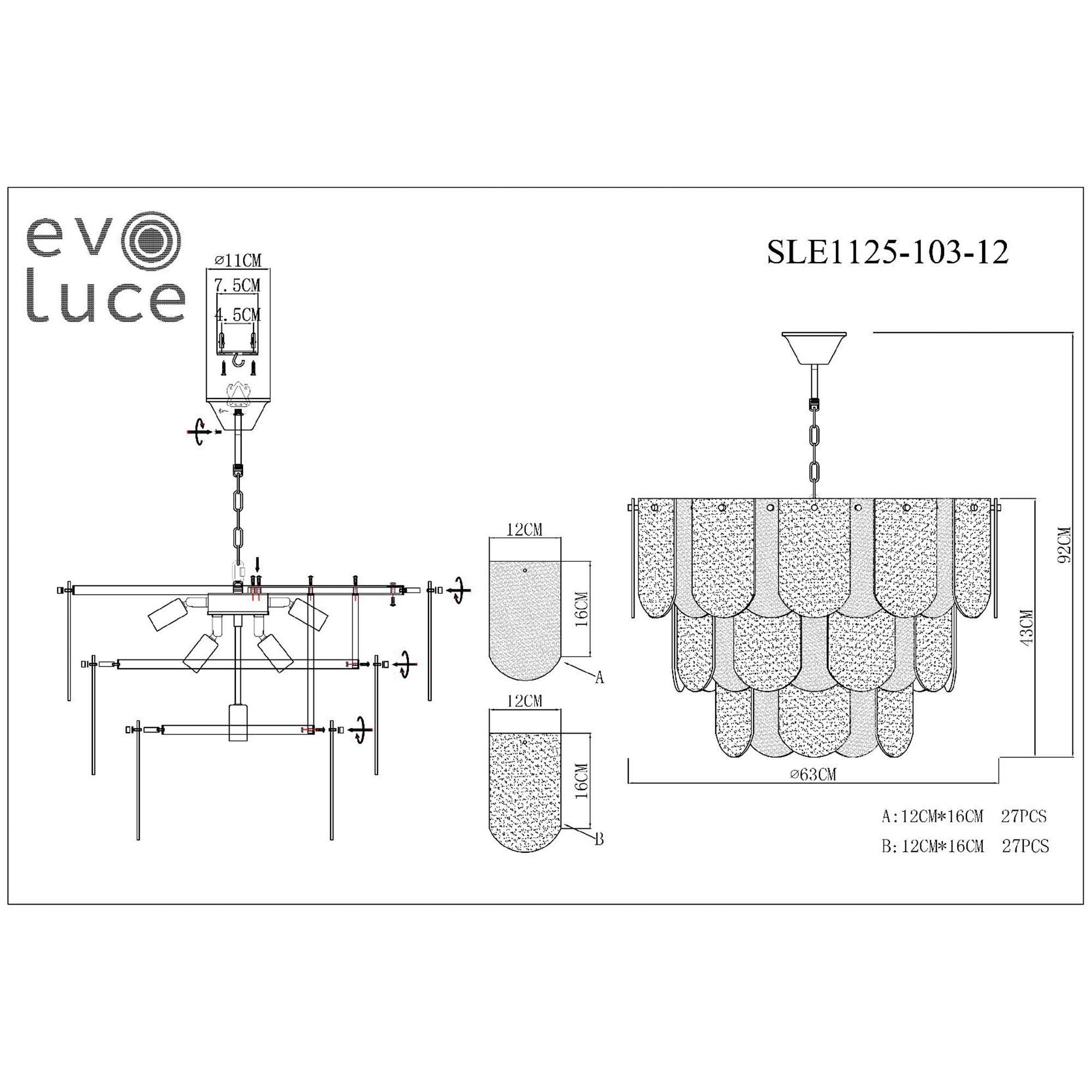Подвесная люстра EVOLUCE ERZO SLE1125-103-12