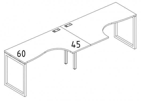 Рабочая станция 280x90x75 Классика на металлокаркасе Юнитекс QUATTRO А4 4 033-2