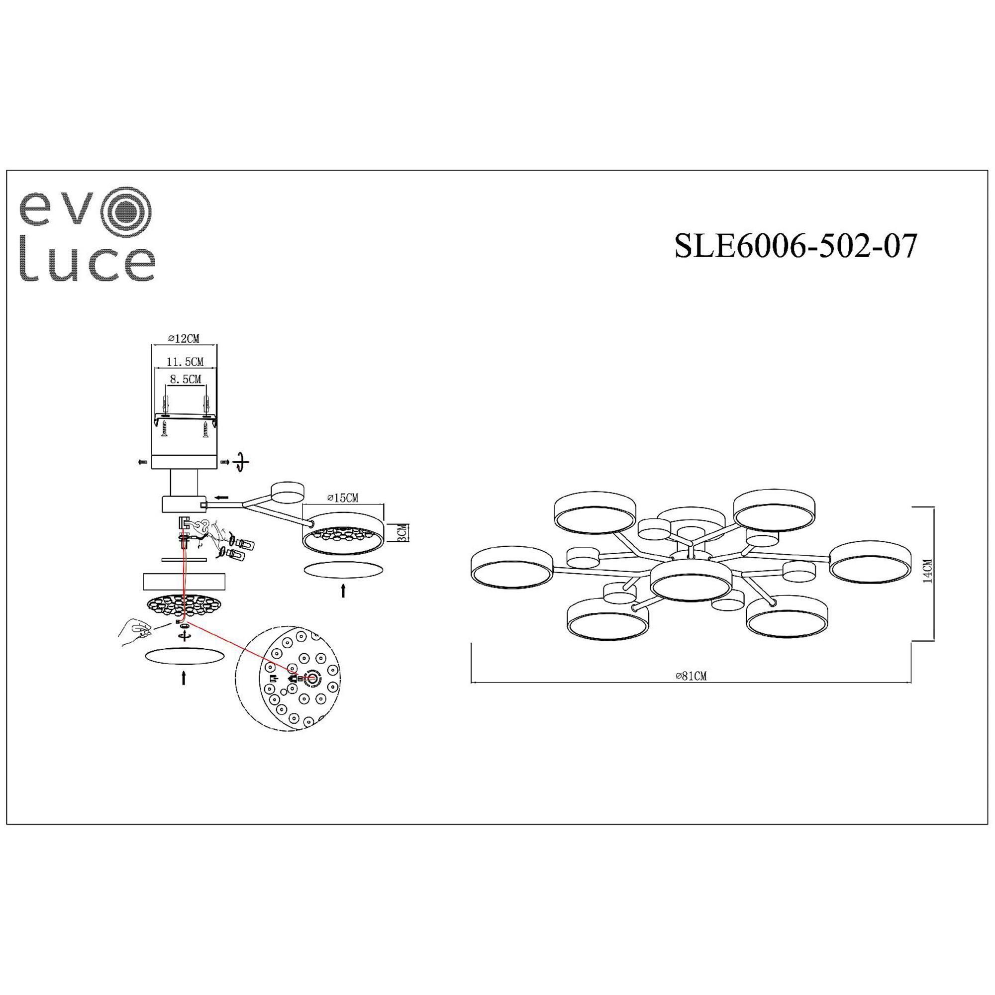 Люстра на штанге EVOLUCE FAEMA SLE6006-502-07