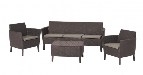 Комплект для отдыха Salemo 3 seater set Коричневый