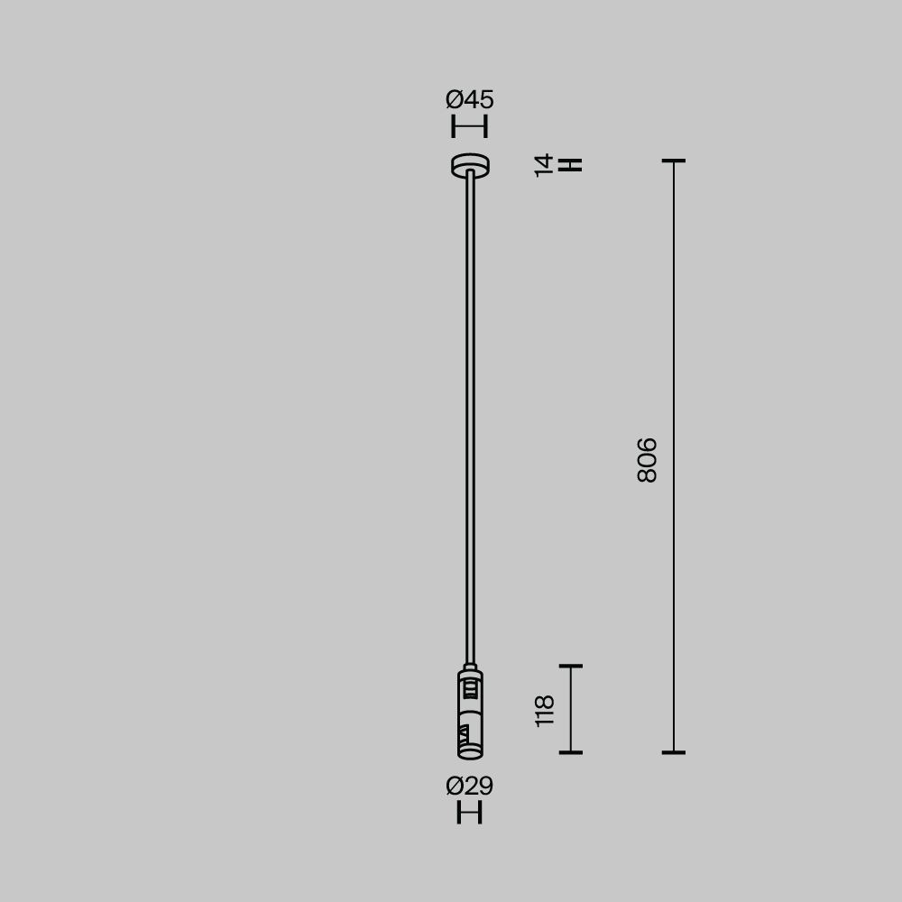 Крепление потолочное Long Maytoni Flarity TRA159C-D1-BS