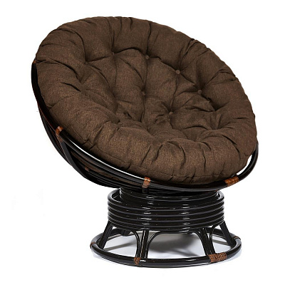 Кресло-качалка PAPASAN 23/01 W с подушкой Antique brown ткань коричневый