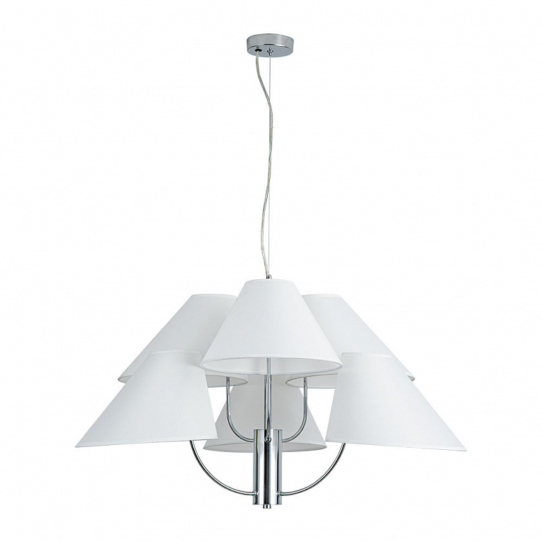 Подвесная люстра Arte Lamp RONDO хром, белый A4086LM-6CC