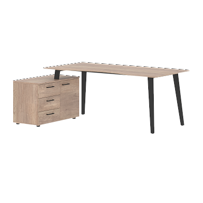 Стол для руководителя с тумбой левый Skyland ДЖЕЙ (Jay) JCT 1813 (L) Дуб Каньон / Антрацит